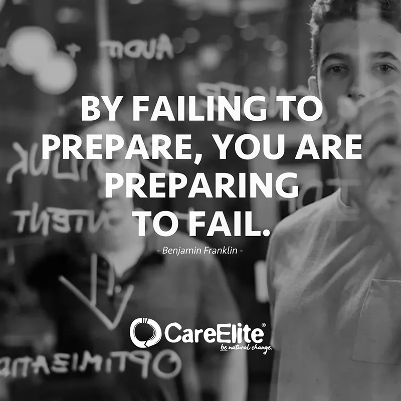 "By failing to prepare, you are preparing to fail." (Benjamin Franklin)