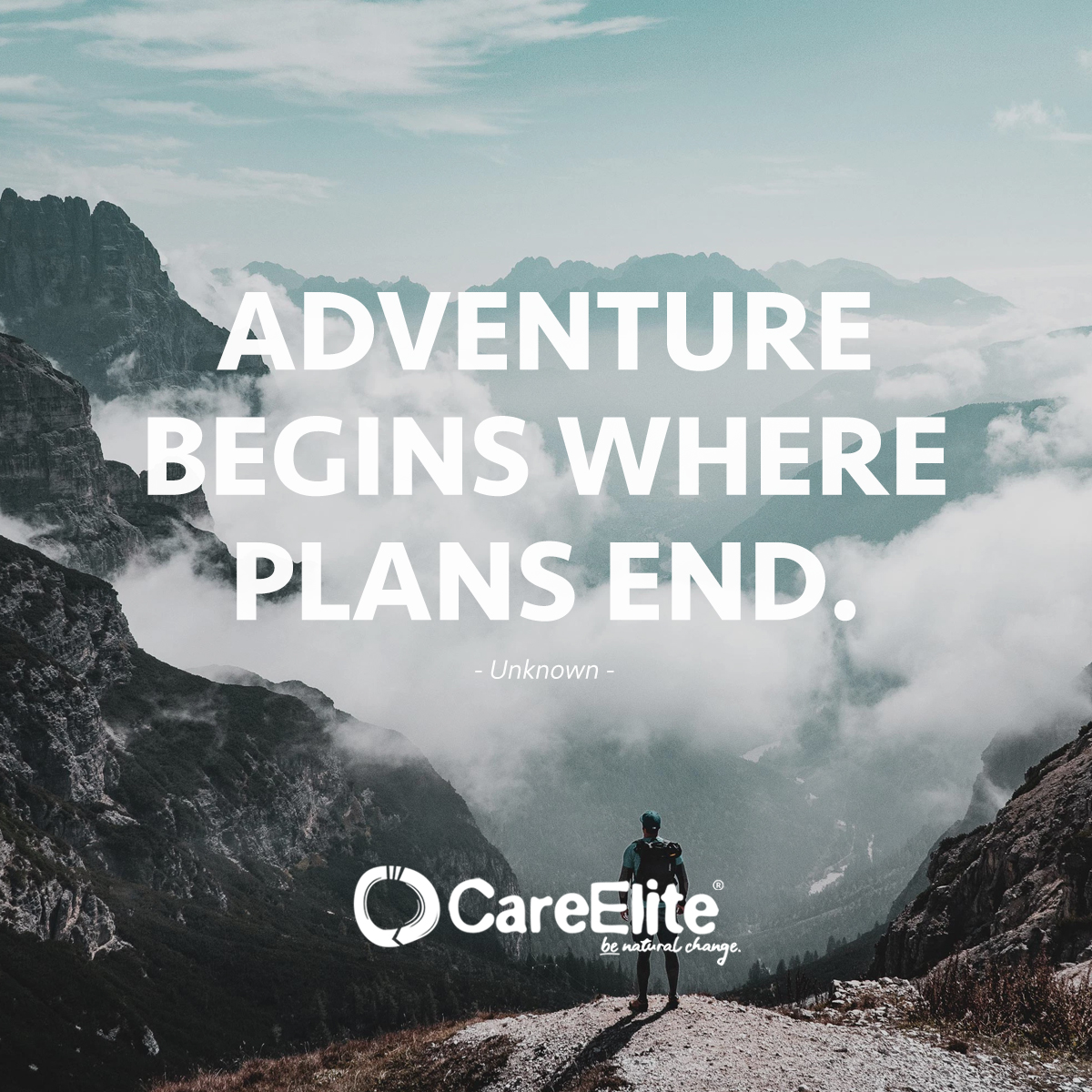 "Adventure begins where plans end." (Quote by Unknown)