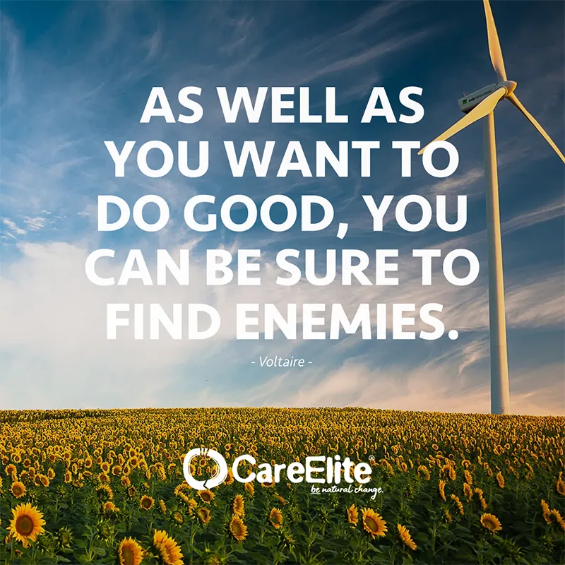 "As well as you want to do good, you can be sure to find enemies." (Voltaire)