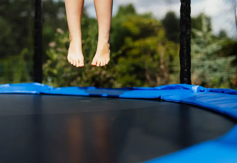 Ein Trampolin im Naturparadies im Garten