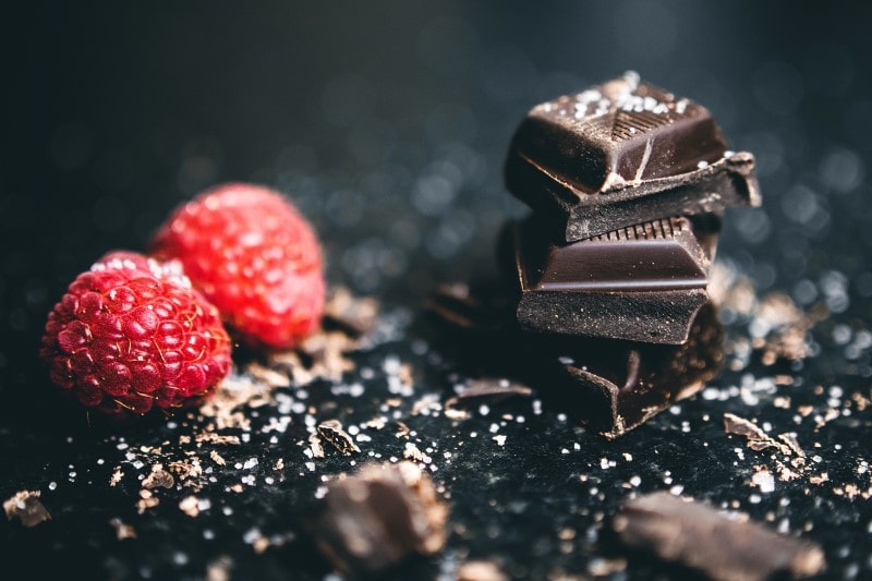 Himbeeren und Schokolade