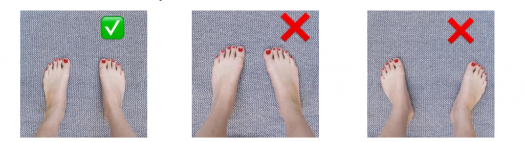 Foot position for healthy posture