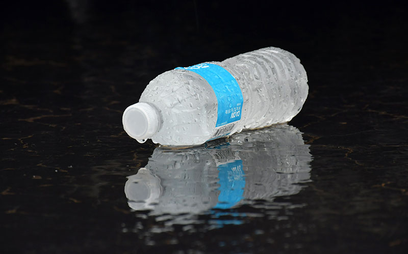 Plastic bottle with water